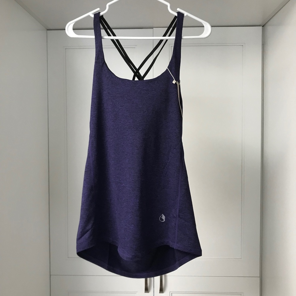 Icyzone Athletic Exercise Tank Top w Bralette Women’s M Purple NWT